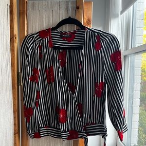 Madewell Wrap Top in Candied Orchids